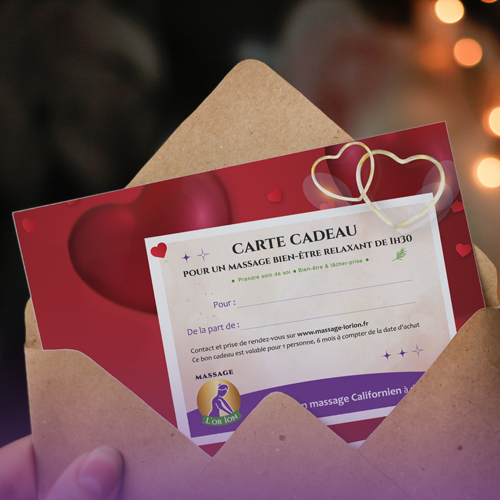 Carte cadeau pour la Saint-Valentin 2025 - Massage L'or ion